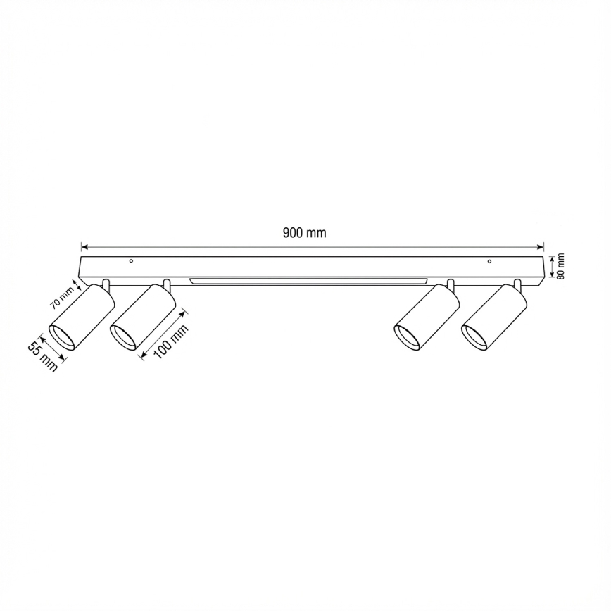 Brilagi - LED-Spotleuchte SELE 4x GU10/30W/230V + LED/20W weiß