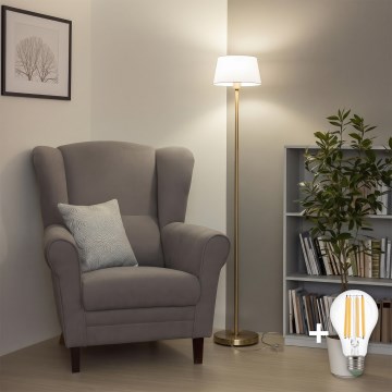 Brilagi - LED Stehlampe CERIA 1xE27/20W/230V Ø 25 cm weiß/gold
