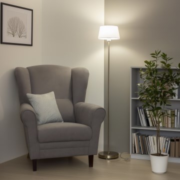 Brilagi - LED Stehlampe CERIA 1xE27/40W/230V Ø 25 cm weiß/mattchrom