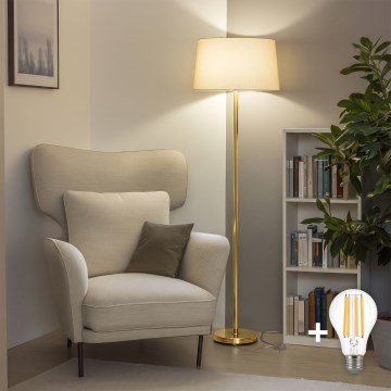 Brilagi - LED-Stehleuchte CERIA, 1x E27/20W/230V, Ø 45 cm, Beige/Gold