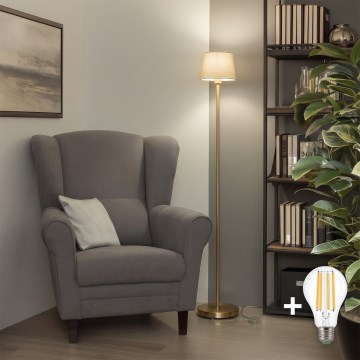 Brilagi - LED-Stehleuchte CERIA 1xE27/20W/230V Ø 20,5 cm weiß/gold