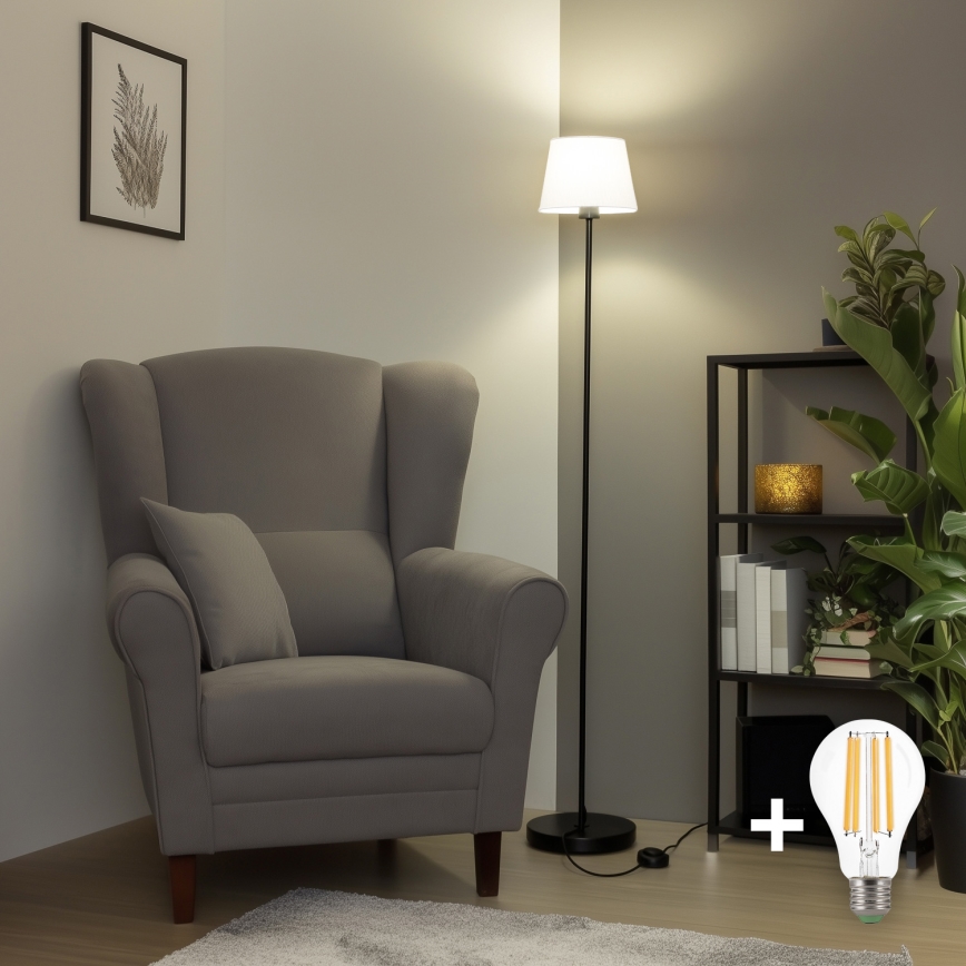 Brilagi - LED-Stehleuchte CERIA 1xE27/40W/230V Ø 20,5 cm weiß/schwarz