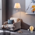 BRILAGI - LED Stehleuchte CERIA 1xE27/60W/230V + LED/2,1W Ø 30 cm matt-chrom/weiß
