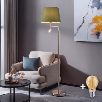 BRILAGI - LED Stehleuchte CERIA 1xE27/60W/230V + LED/2,1W Ø 45 cm matt Chrom/grün