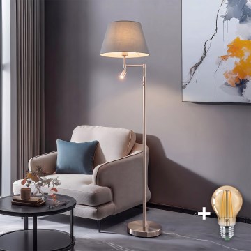 BRILAGI - LED-Stehleuchte CERIA 1xE27/60W/230V + LED/2,1W Ø 45 cm mattchrom/grau