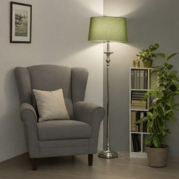 Brilagi - LED-Stehleuchte CERIA 1xE27/60W/230V Ø 45 cm Hochglanz-Chrom/Grün