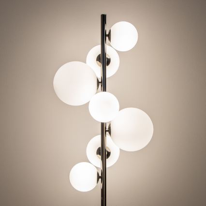 Brilagi - LED-Stehleuchte MILLA 7xG9/3W/230V schwarz-chrom/weiß