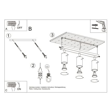 Brilagi -  LED-Strahler ASMUS 3xGU10/7W/230V schwarz