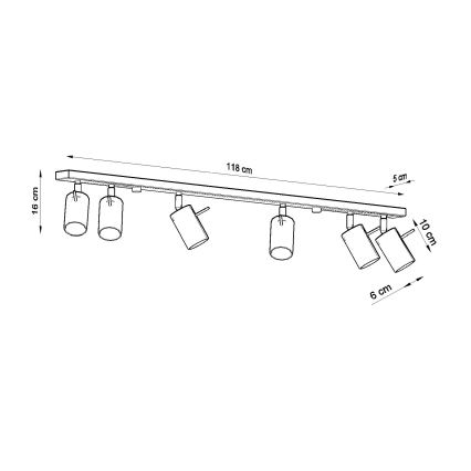 Brilagi -  LED-Strahler ASMUS 6xGU10/7W/230V weiß+