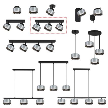 Brilagi - LED Strahler AURA LUX 3xGX53/30W/230V schwarz/rauchfarben