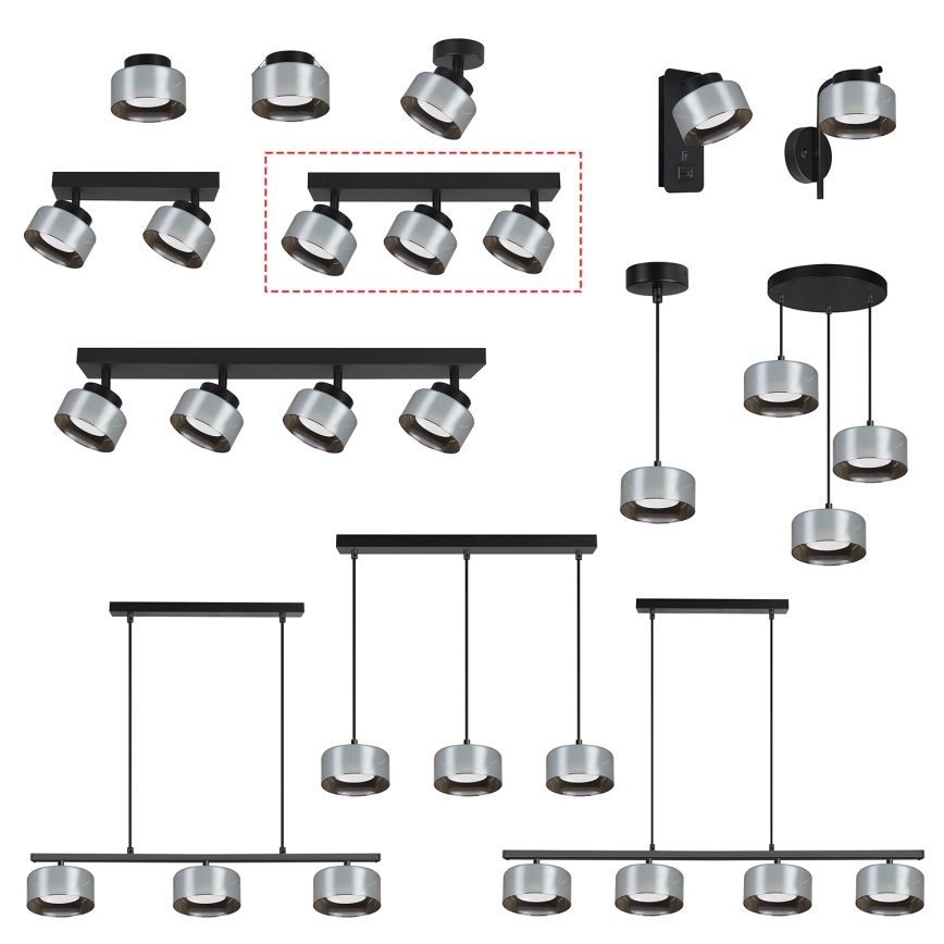 Brilagi - LED Strahler AURA LUX 3xGX53/30W/230V schwarz/rauchfarben