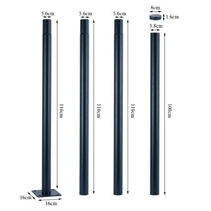 Brilagi - LED-Straßenleuchte mit 4 m Mast URBANSPARK LED/120W/230V anthrazit IP65