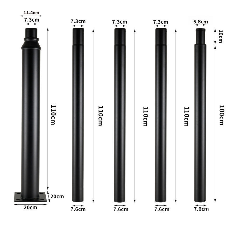 Brilagi - LED-Straßenleuchte mit 5 m Mast URBANSPARK LED/120W/230V, schwarz, IP65
