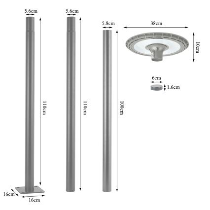 BRILAGI - LED-Straßenleuchte URBANSPARK LED/120W/230V grau IP65