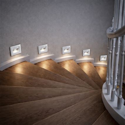 Brilagi - LED-Stufenleuchte STEP LIGHT LED/1,5W/230V IP44 Silber