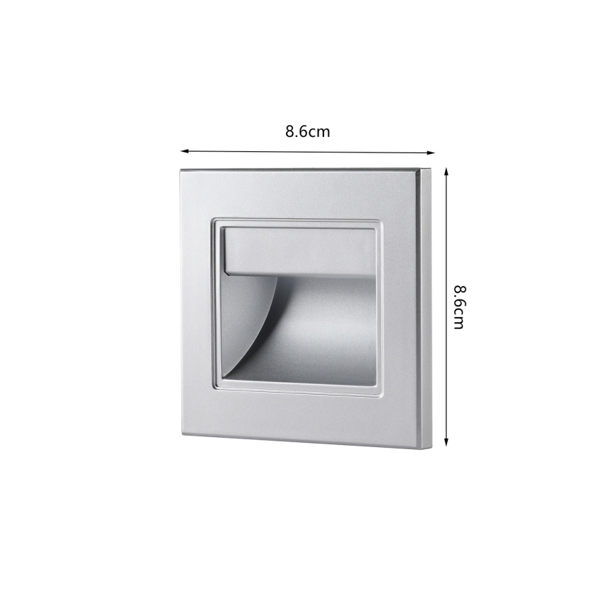 Brilagi - LED-Stufenleuchte STEP LIGHT LED/1,5W/230V IP44 Silber