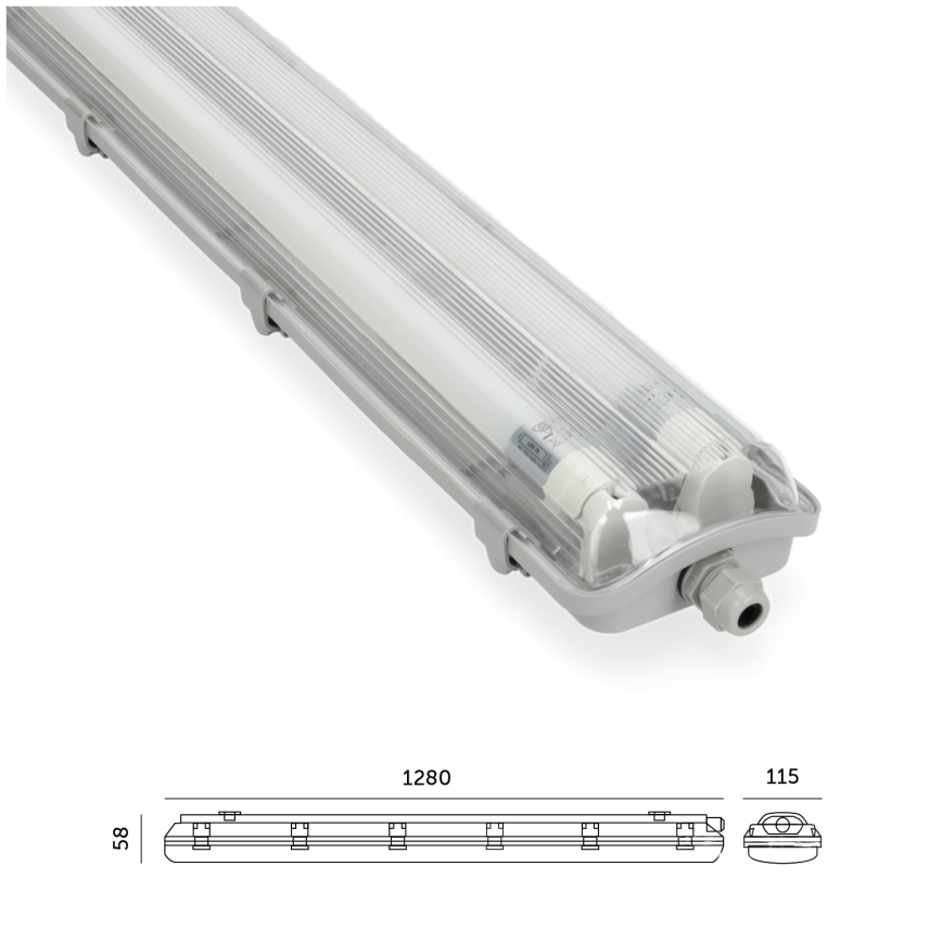 Brilagi - LED-technische, staubdichte Leuchtstoffleuchte OPTIMA T8 2xG13/18W/230V 4000K IP65 128 cm