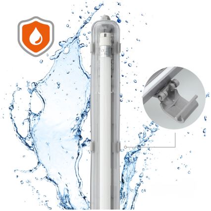 BRILAGI - Technische, staubdichte LED-Leuchtstoffleuchte OPTIMA T8 1xG13/18W/230V 4000K IP65 128 cm