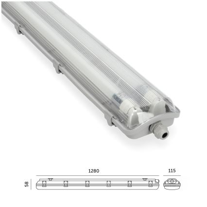 BRILAGI - OPTIMA T8 industrielle staubdichte LED-Leuchtstoffarmatur 2xG13/18W/230V 6500K IP65 128 cm