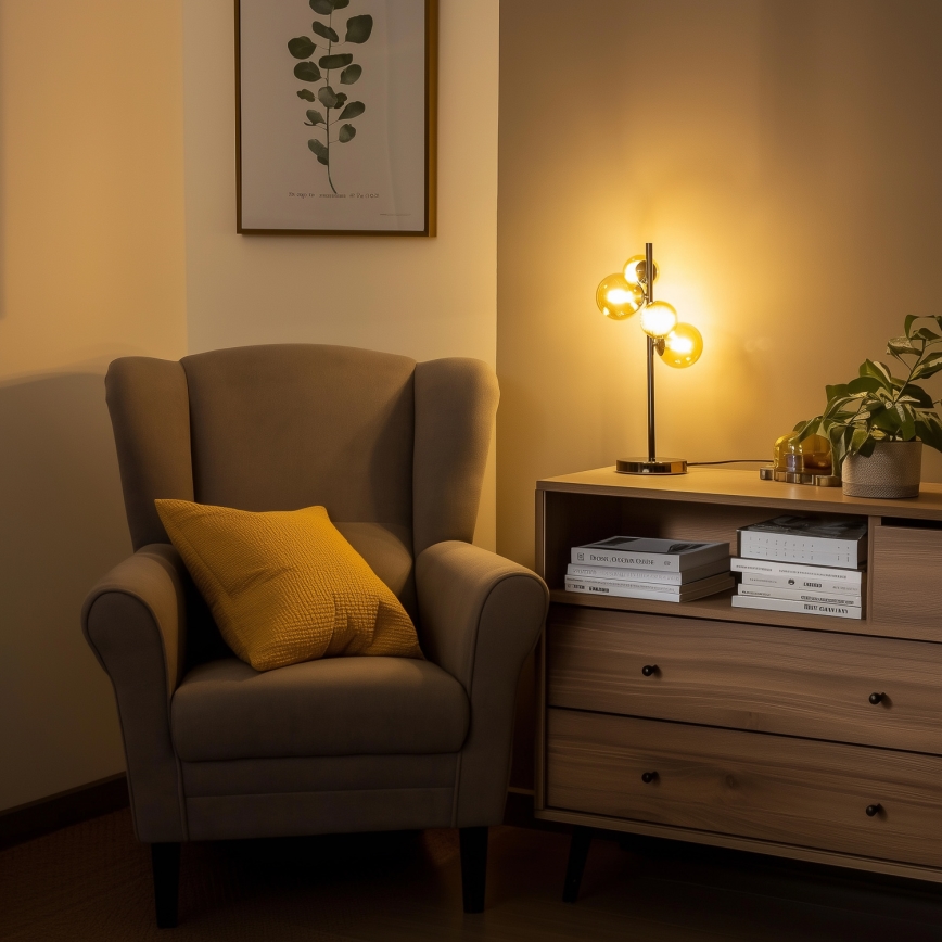 Brilagi - LED-Tischlampe MILLA 4xG9/3W/230V schwarz/chrom/gold