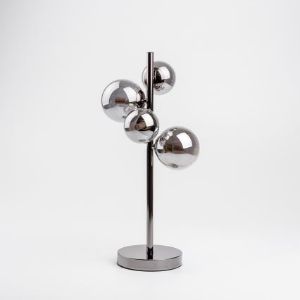 Brilagi - LED-Tischlampe MILLA 4xG9/3W/230V schwarz-chrom/rauchfarben