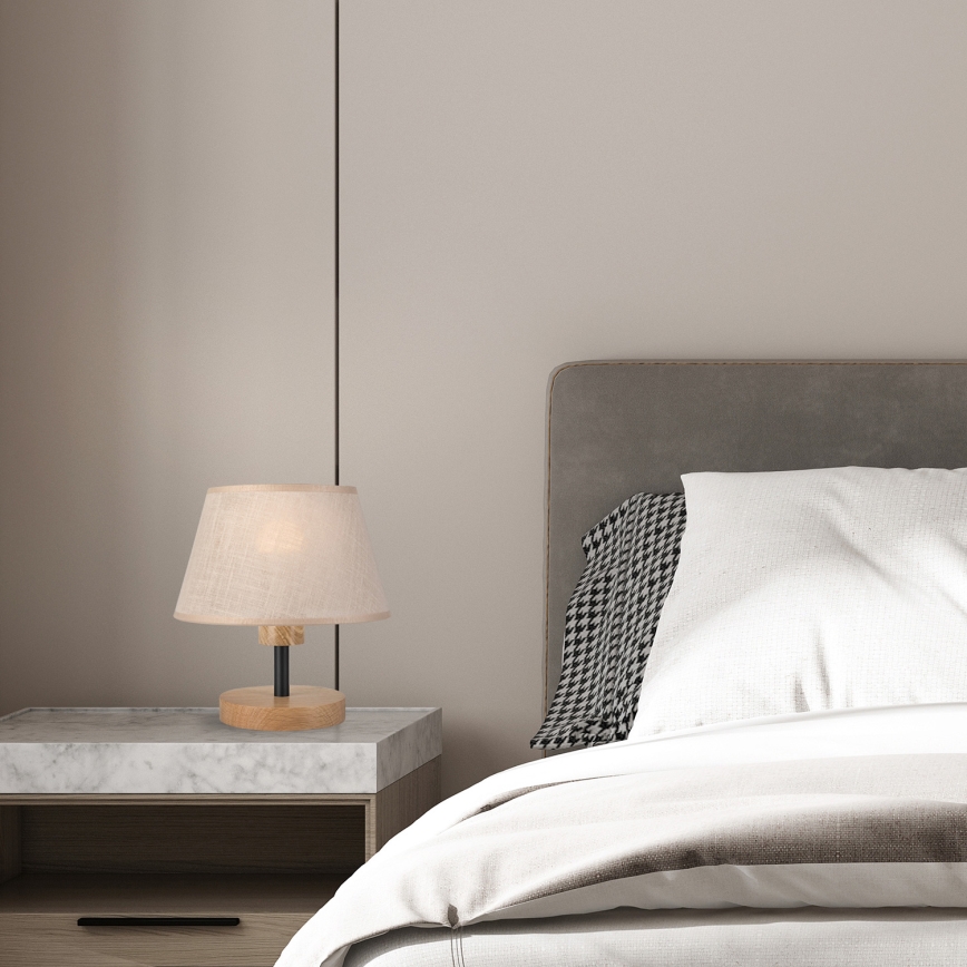 Brilagi - LED Tischleuchte ANTHONY 1xE27/60W/230V Eiche/beige