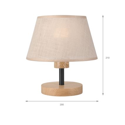 Brilagi - LED Tischleuchte ANTHONY 1xE27/60W/230V Eiche/beige