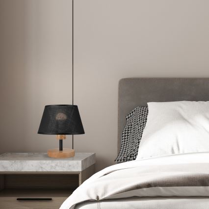 Brilagi - LED Tischleuchte ANTHONY 1xE27/60W/230V Eiche/schwarz