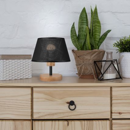 Brilagi - LED Tischleuchte ANTHONY 1xE27/60W/230V Eiche/schwarz