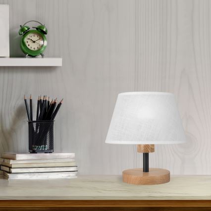 Brilagi - LED Tischleuchte ANTHONY 1xE27/60W/230V Eiche/weiß