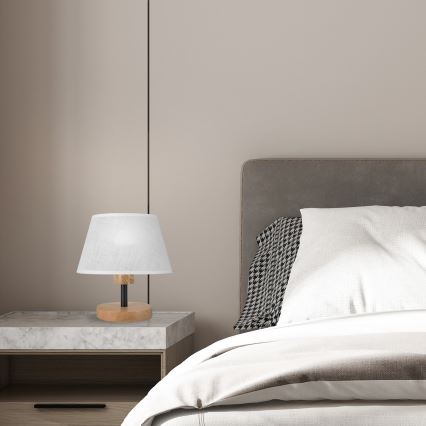 Brilagi - LED Tischleuchte ANTHONY 1xE27/60W/230V Eiche/weiß