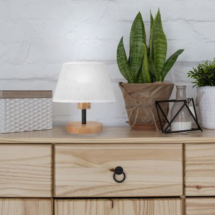 Brilagi - LED Tischleuchte ANTHONY 1xE27/60W/230V Eiche/weiß