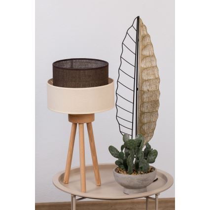 Brilagi - LED-Tischleuchte BOHO STYLE 1xE27/15W/230V cremefarben/braun