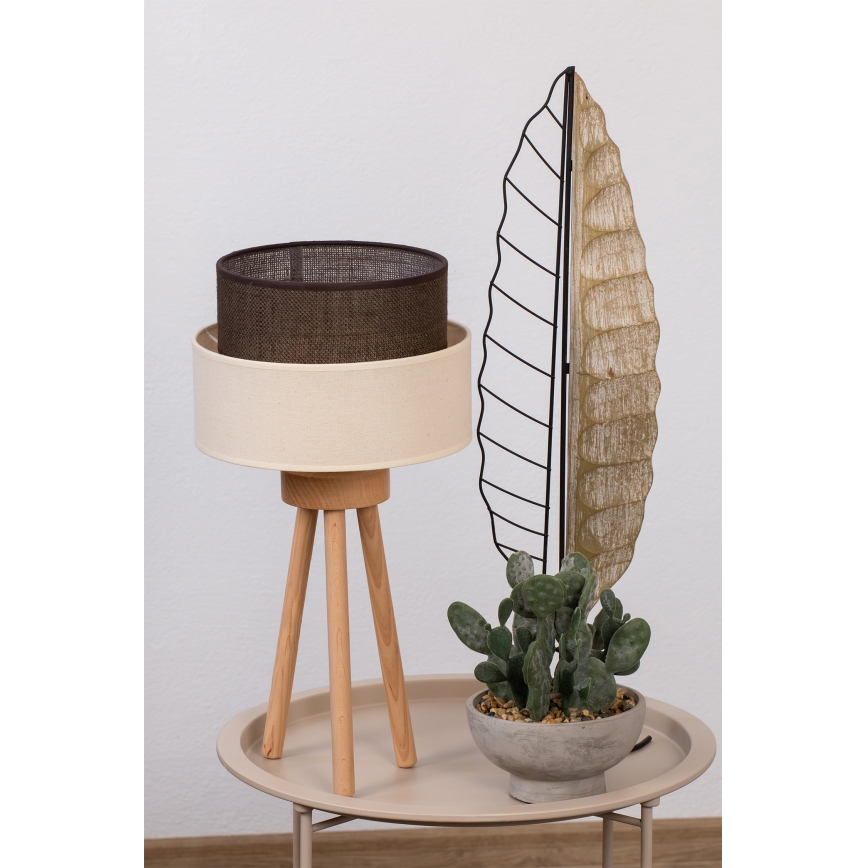 Brilagi - LED-Tischleuchte BOHO STYLE 1xE27/15W/230V cremefarben/braun