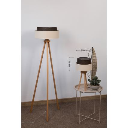 Brilagi - LED-Tischleuchte BOHO STYLE 1xE27/15W/230V cremefarben/braun