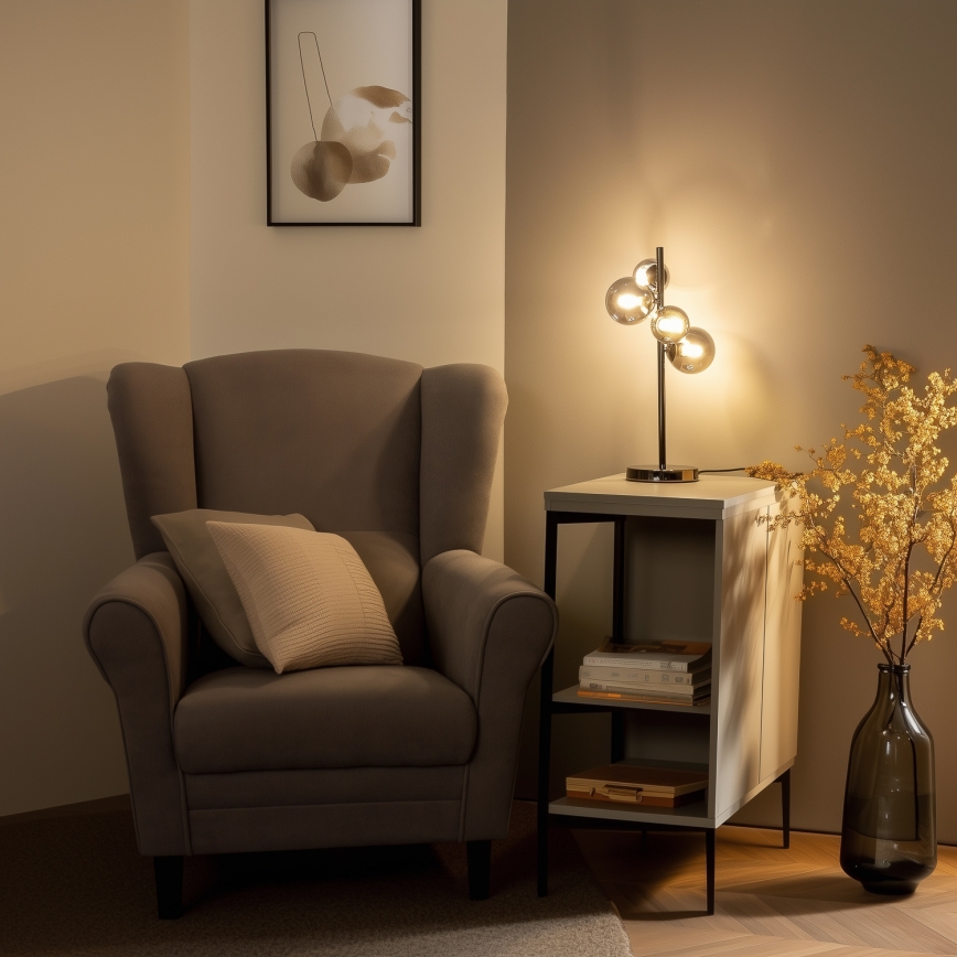 Brilagi - LED-Tischleuchte MILLA 4xG9/3W/230V glänzendes Chrom/rauchig