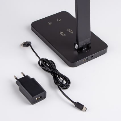 BRILAGI - dimmbare LED-Touch-Tischlampe mit kabelloser QI-Ladefunktion MODO CHARGE LED/7W/5V 3000/4000/6000K schwarz