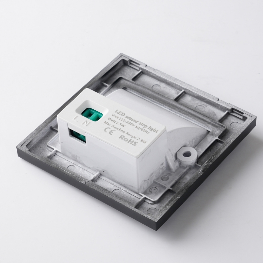 Brilagi - LED Treppenleuchte mit Sensor STEP LIGHT LED/1,5W/230V IP44 schwarz