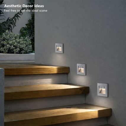 Brilagi - LED Treppenleuchte mit Sensor STEP LIGHT LED/1,5W/230V IP44 silber