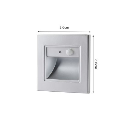 Brilagi - LED Treppenleuchte mit Sensor STEP LIGHT LED/1,5W/230V IP44 silber