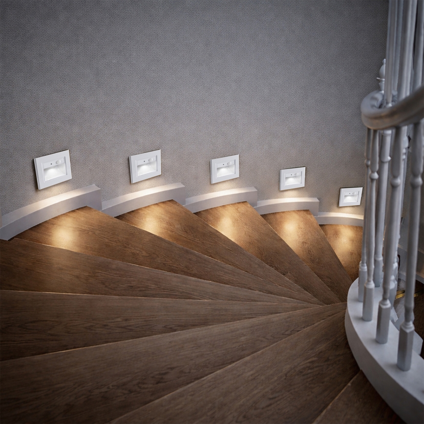 Brilagi - LED Treppenleuchte mit Sensor STEP LIGHT LED/1,5W/230V IP44 weiß