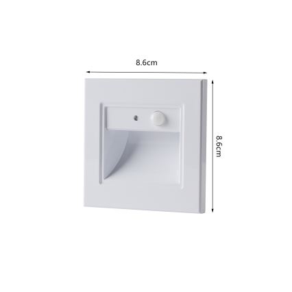 Brilagi - LED Treppenleuchte mit Sensor STEP LIGHT LED/1,5W/230V IP44 weiß