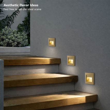 Brilagi - LED-Treppenleuchte STEP LIGHT LED/1,5W/230V IP44 goldfarben