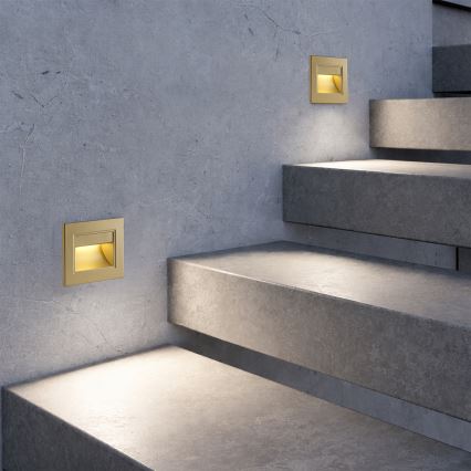 Brilagi - LED-Treppenleuchte STEP LIGHT LED/1,5W/230V IP44 goldfarben