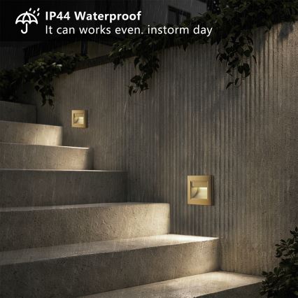 Brilagi - LED-Treppenleuchte STEP LIGHT LED/1,5W/230V IP44 goldfarben
