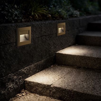 Brilagi - LED-Treppenleuchte STEP LIGHT LED/1,5W/230V IP44 goldfarben