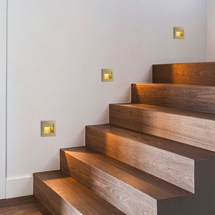 Brilagi - LED-Treppenleuchte STEP LIGHT LED/1,5W/230V IP44 goldfarben