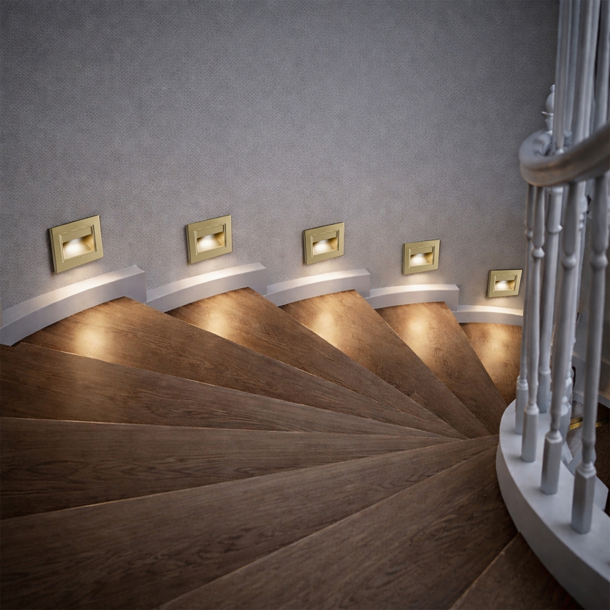 Brilagi - LED-Treppenleuchte STEP LIGHT LED/1,5W/230V IP44 goldfarben