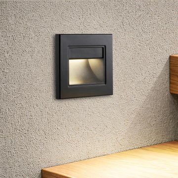 Brilagi - LED Treppenleuchte STEP LIGHT LED/1,5W/230V IP44 schwarz