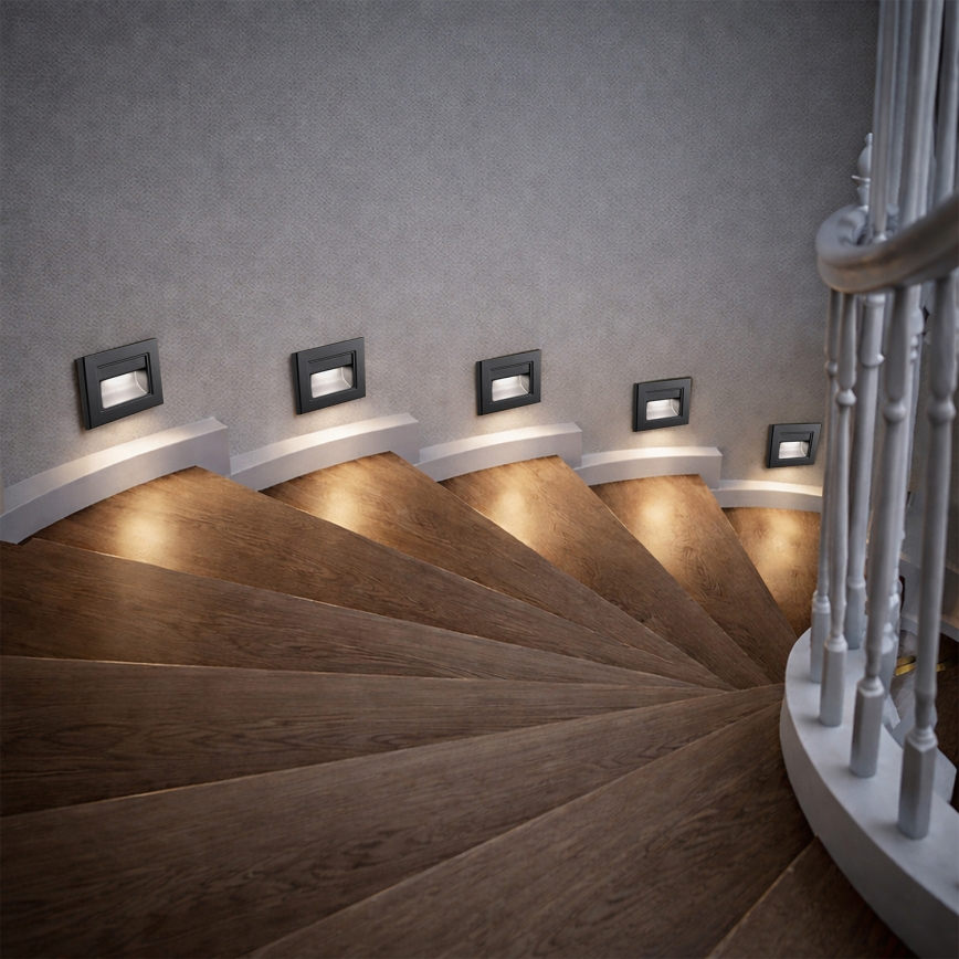 Brilagi - LED-Treppenleuchte STEP LIGHT LED/1,5W/230V IP44 schwarz